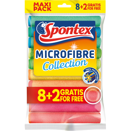 Spontex Mikrofaser-Allzwecktuch Collection, 8+2 gratis