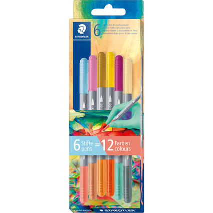 STAEDTLER Doppelfasermaler Edition 2, 6er Kartonetui