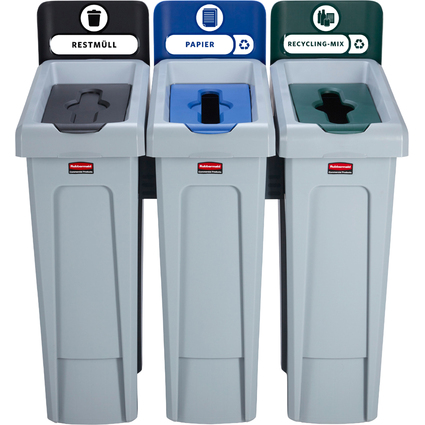 Rubbermaid Slim Jim Recycling-Station, 3 x 87 Liter