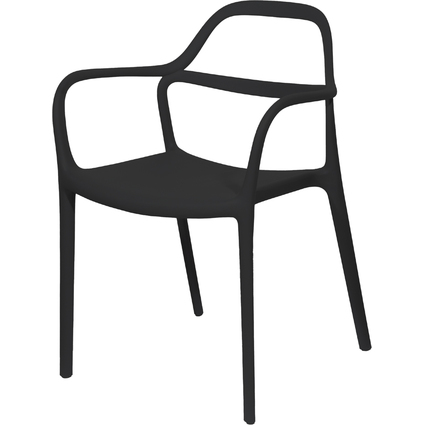 PAPERFLOW Outdoor-Besucherstuhl NOVA, 2er Set, schwarz