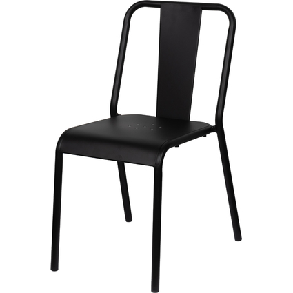 PAPERFLOW Outdoor-Besucherstuhl ARTY, 2er Set, schwarz