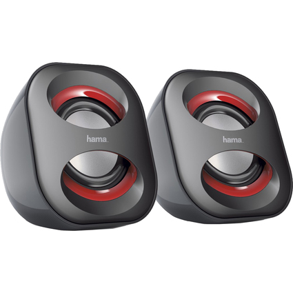 hama 2.0 Stereo Lautsprecher "Sonic Mobil 183", schwarz/rot