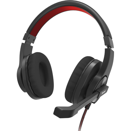 hama Stereo Headset "HS-USB400 V2", mit Mikrofon,schwarz/rot