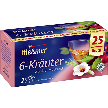 Memer Tee "6-Kruter", wohlschmeckend, 25er Packung