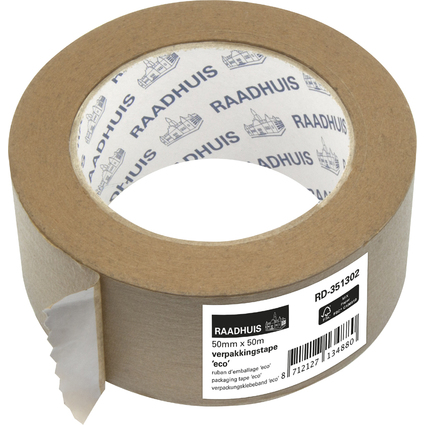 RAADHUIS Verpackungsklebeband ECO, 50 mm x 50 m, Papier