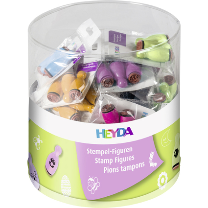 HEYDA Mini-Motivstempel-Set "Spring", Klarsicht-Runddose