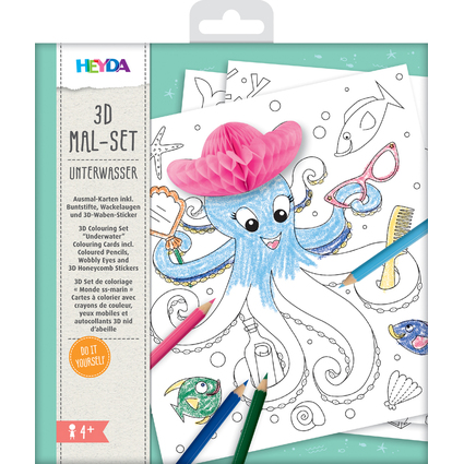 HEYDA 3D Mal-Set "Unterwasser", 15-teilig