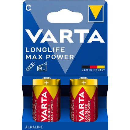 VARTA Alkaline Batterie Longlife Max Power, Baby (C/LR14)