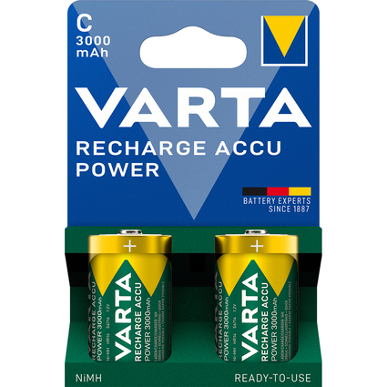 VARTA NiMH Akku "RECHARGE ACCU Power", Baby (C), 3000 mAh