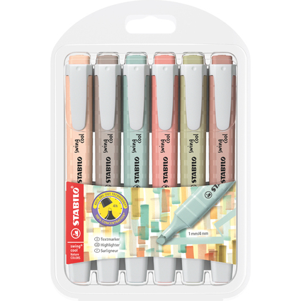 STABILO Textmarker swing cool NatureCOLORS, 6er Etui