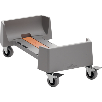 DURABLE Fahrwagen DURABIN 60 L, aus rPP, 4 Lenkrollen, grau
