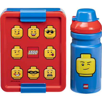 LEGO Trinkflasche + Brotdose LUNCH SET ICONIC, rot/blau