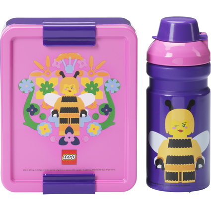 LEGO Trinkflasche + Brotdose LUNCH SET BEE, lila