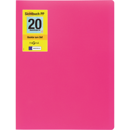 PAGNA Sichtbuch "School", DIN A4, mit 20 Hllen, dunkelrosa
