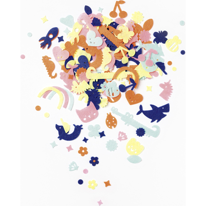 folia Filz-Streudeko "Happy Shapes", 170 Teile