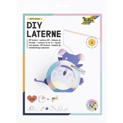 folia Laternen-Bastelset SPACE SAFARI, metallic-irisierend