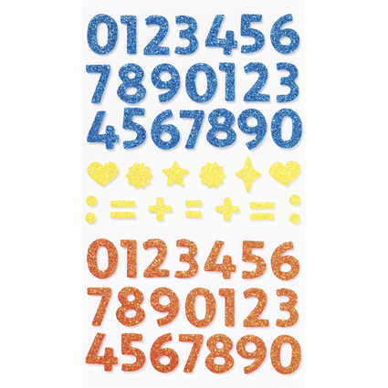 folia Moosgummi Glitter-Sticker NUMBERS