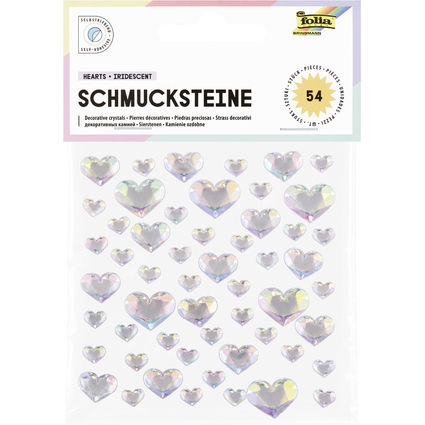 folia Schmucksteine HEARTS IRIDESCENT, selbstklebend