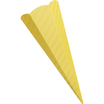 folia Schultten-Zuschnitt, 3D-Wellpappe, 6-eckig, gelb