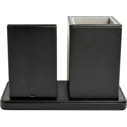 deflecto Schreibtisch-Organizer mit Qi-Ladegert, schwarz