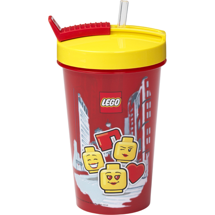 LEGO Trinkbecher mit Strohhalm ICONIC GIRL, 0,5 Liter