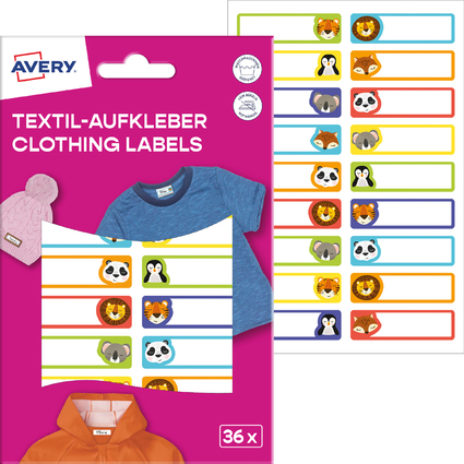 AVERY Textil-Etiketten, 13 x 45 mm, Tiere