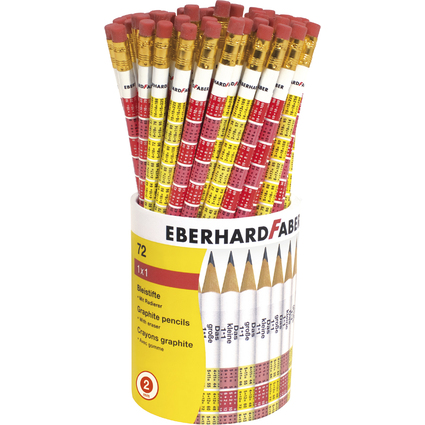 EBERHARD FABER Bleistift 1 x 1, mit Radierer, B, 72er Kcher