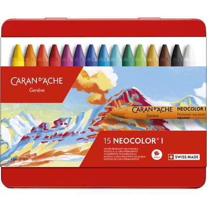 CARAN D'ACHE Wachsmalstift NEOCOLOR I, 15er Etui