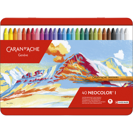 CARAN D'ACHE Wachsmalstift NEOCOLOR I, 40er Etui