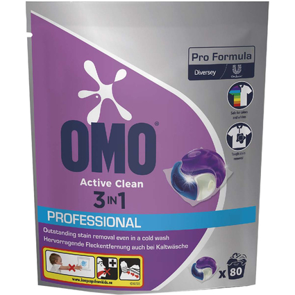 OMO Professional Waschmittel Pods Active Clean 3in1, 80 St.