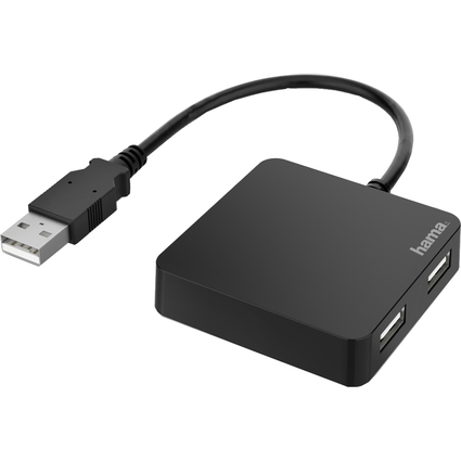 hama USB 2.0 Hub, 4 Port, schwarz