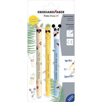 EBERHARD FABER Gelschreiber Animal Erase it! Sommer, Blister
