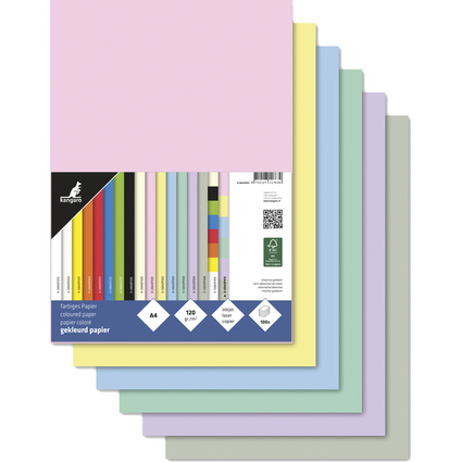kangaro Multifunktionspapier, DIN A4, 120 g/qm, Pastell