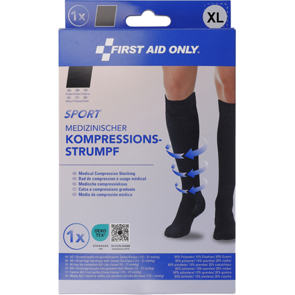 FIRST AID ONLY Kompressions-Strumpf SPORT, kniehoch, XL