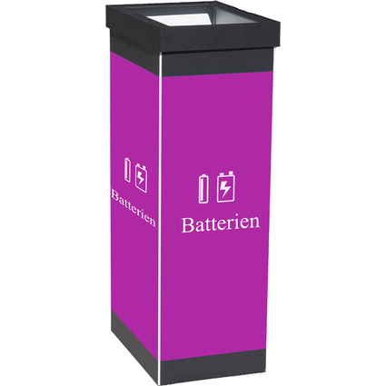 PAPERFLOW Wertstoffsammelbox fr Batterien, schwarz,60 Liter