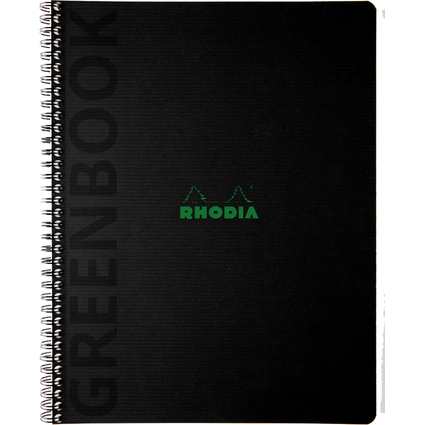 RHODIA Collegeblock GREENBOOK, DIN A4+, kariert, schwarz