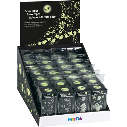 HEYDA Deko-Klebeband Glow in the dark, Theken-Display