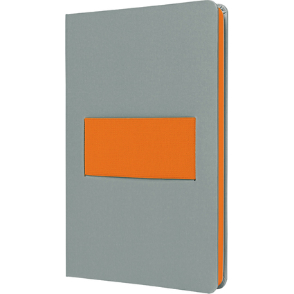 sigel Notizbuch Linescape, DIN A5, kariert, grau/neonorange