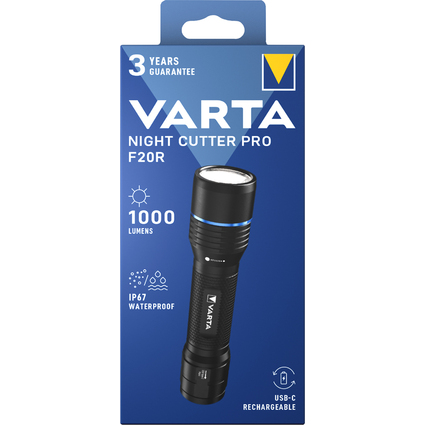 VARTA Premium-Taschenlampe "NIGHT CUTTER PRO F20R", schwarz
