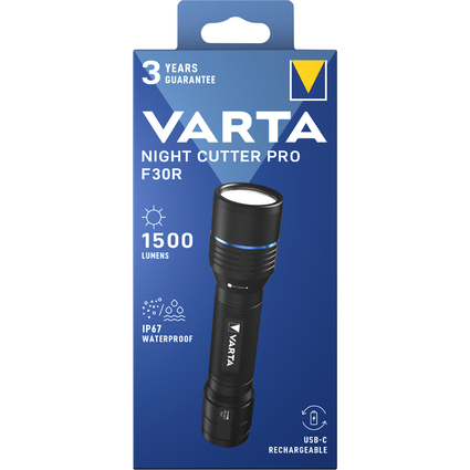 VARTA Premium-Taschenlampe "NIGTH CUTTER PRO F30R", schwarz