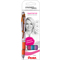 Pentel Gel-Tintenroller EnerGel XmRT, 4er Set, Basisfarben