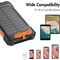 LogiLink Powerbank mit Solar, 6.000 mAh, schwarz/orange