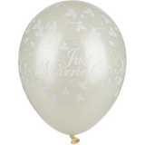 PAPSTAR luftballons "Just Married", elfenbein metallic