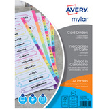 AVERY intercalaires Mylar, carte, 20 touches alphabtiques,