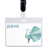 pavo Namensschild, oben geschlossen, mit Clip, 60 x 90 mm
