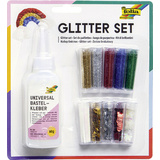 folia glitter-set inklusive Dekokleber, farbig sortiert