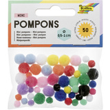 folia Mini-Pompons, 50 Stück, farbig sortiert