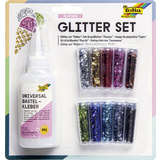 folia glitter-set "Flocken", inkl. Dekokleber