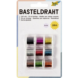 folia Basteldraht-Set, 9 spulen à 2m, farbig sortiert
