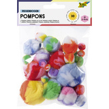 folia Regenbogen-Pompons, 30 Stück, farbig sortiert